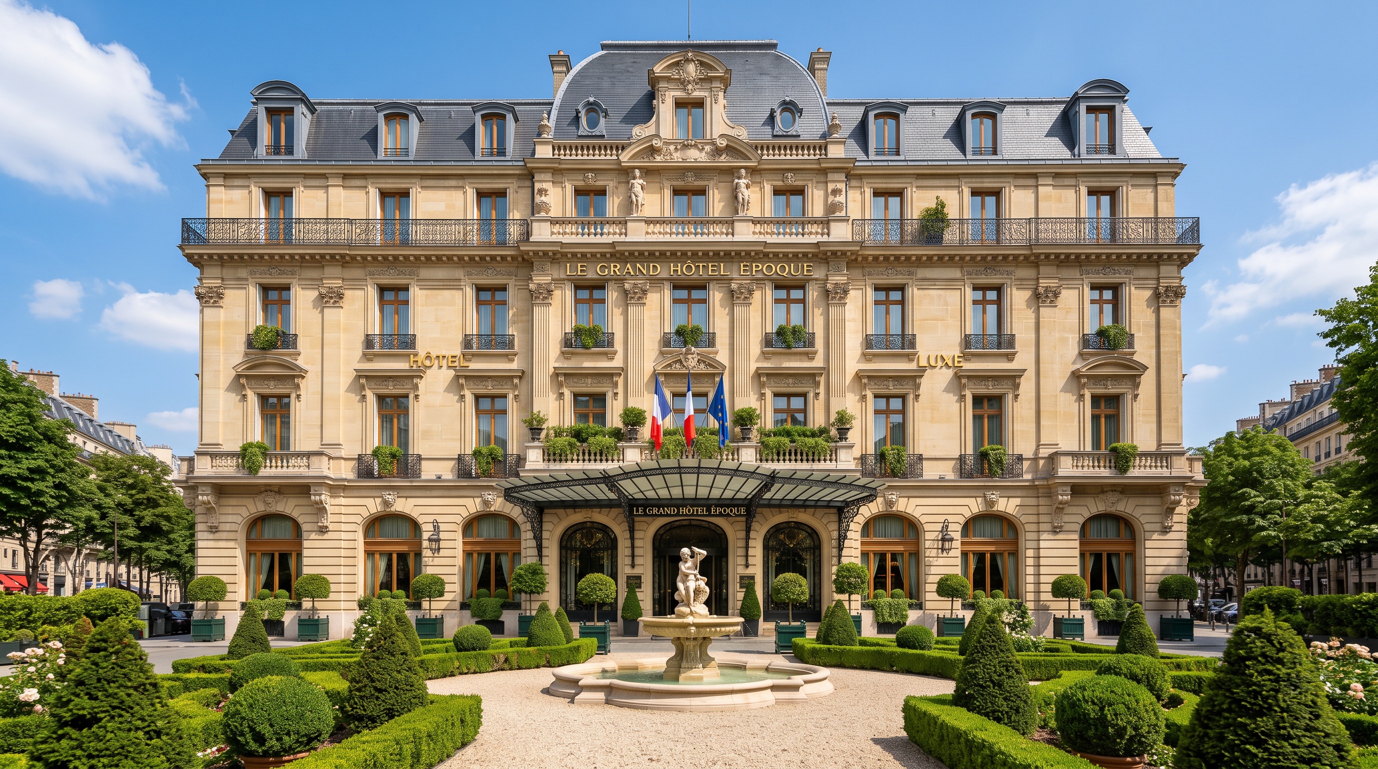 Façade de l'hôtel en journée